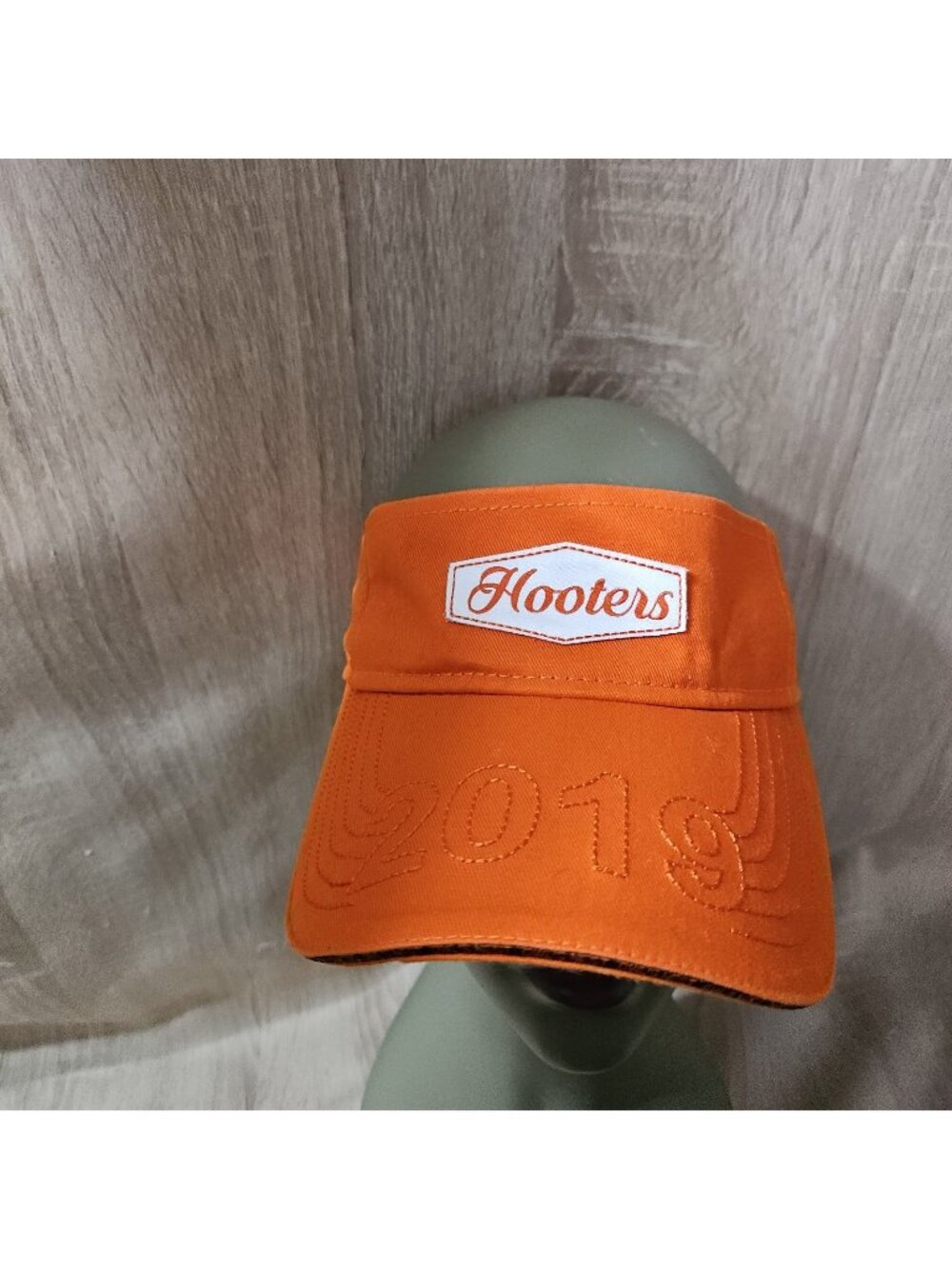 Hooters Owl's Nest Orange Strapback Visor Hat Cap Cotton